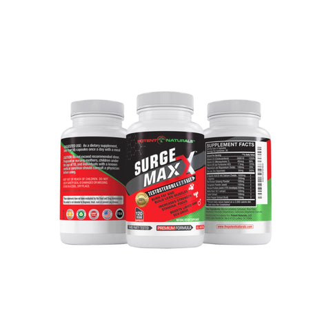 Image of SURGE MAXX Premium Testosterone Booster - 1600mg D-AA-CC (120-Veggie Caps) EXTRA $5 OFF USE CODE:  SURGE5  (LIMITED TIME ONLY) - Potent Naturals