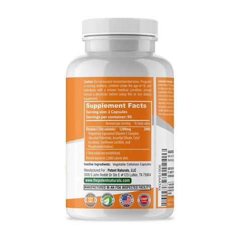 LIPOSOMAL Vitamin C High-Absorption 1200mg - Potent Naturals