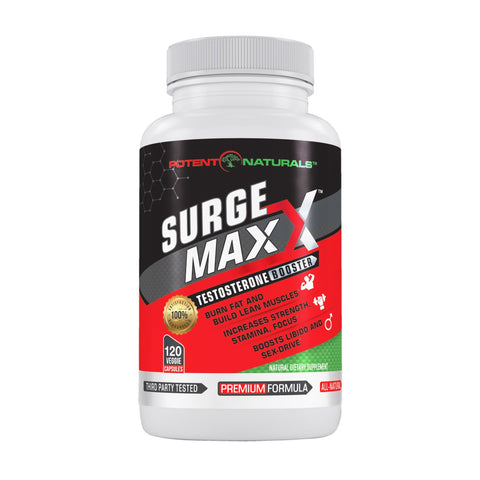 Image of SURGE MAXX Premium Testosterone Booster - 1600mg D-AA-CC (120-Veggie Caps) EXTRA $5 OFF USE CODE:  SURGE5  (LIMITED TIME ONLY) - Potent Naturals